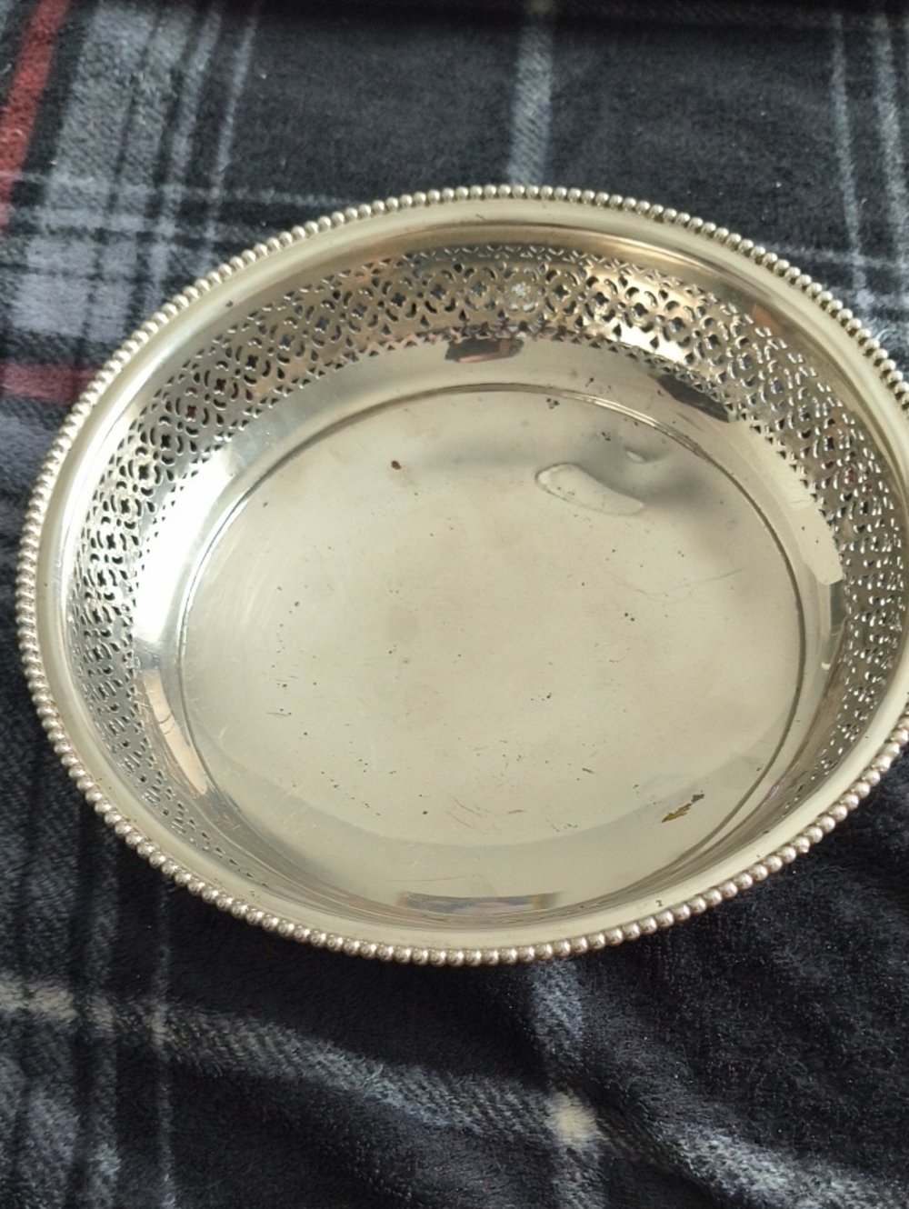 Silver Tone Decorative Pierced Bowl